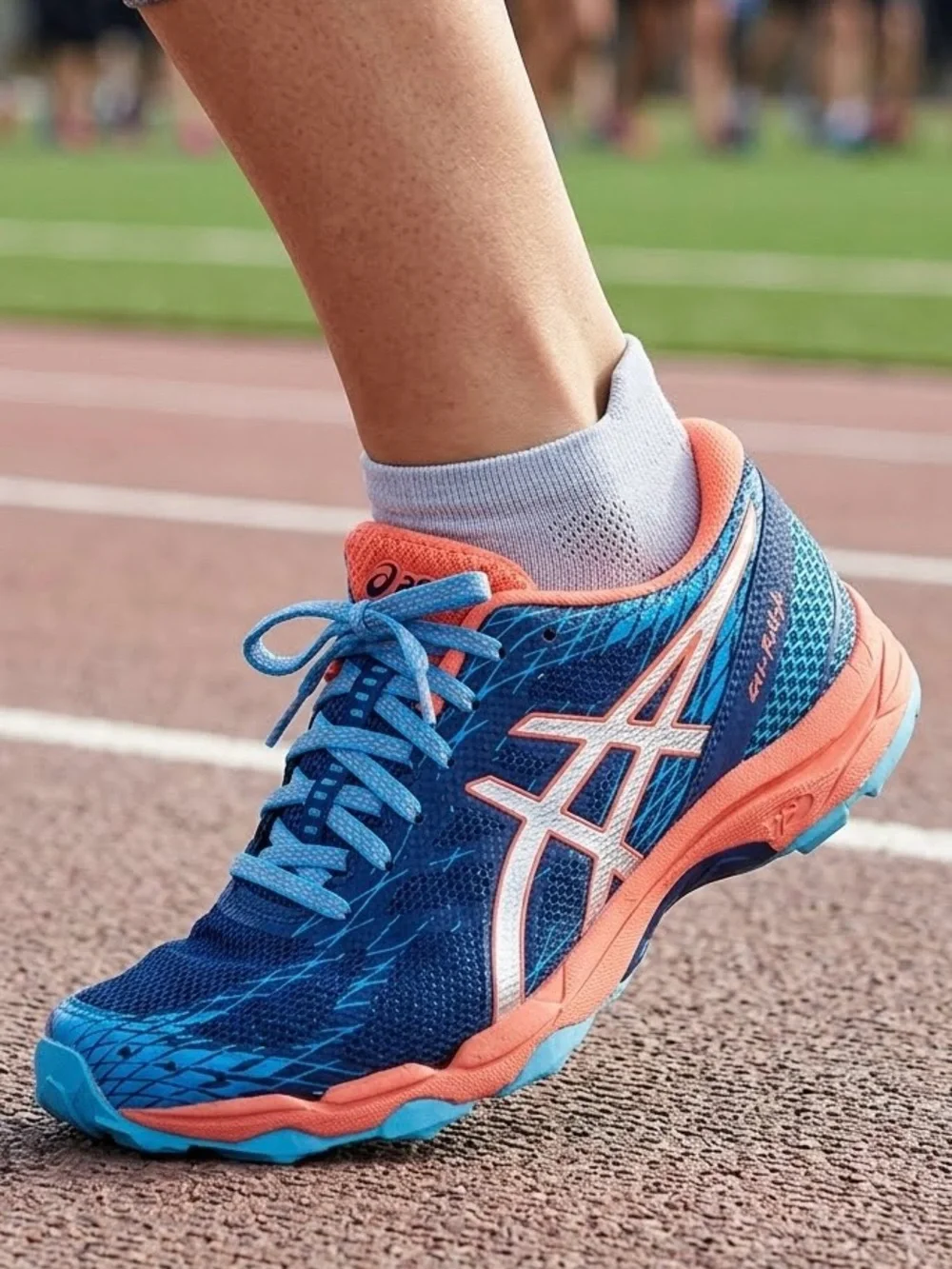 ASICS Women's Gel‎ Fujitrabuco 5 Athletic Running Shoe, Navy/Coral, Size 11